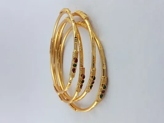 Gold Plated Beautiful Four Bangles Set