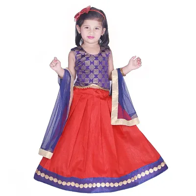 Buy Multicoloured Brocade Lehenga Cholis For Kids Online In India At  Discounted Prices