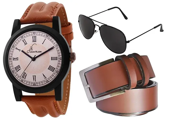 High Quality Elegant Wrist Watch With  Belt And Aviator Glasses