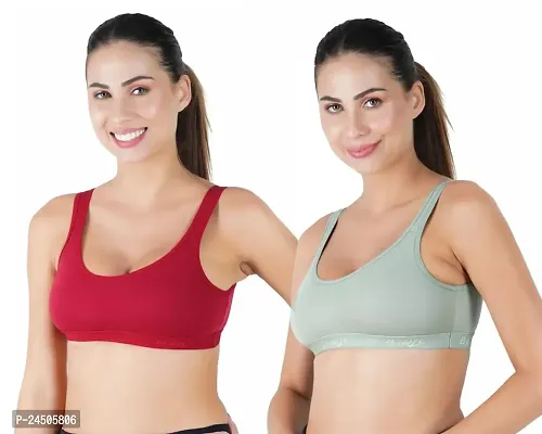 Buy B-SOFT Molded Women Sports Bra,Non-Padded, Full Coverage for Women  Girls Beginners Non-Wired T-Shirt Gym Workout Bra, Activewear Online In  India At Discounted Prices