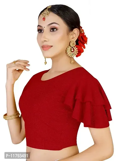 Buy Round Neck With Frill Blouse For Woman Online In India At