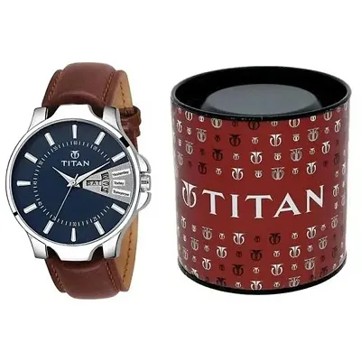 Titan leather clearance watches for men