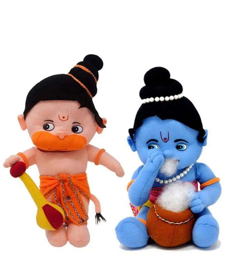 Cute Stuff Lord Hanuman Ji Krishna Combo Soft Toys