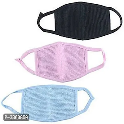 Unisex Black Anti Dust Pollution Cotton Polyester Bland Mouth Nose Mask Respirator Face Masks