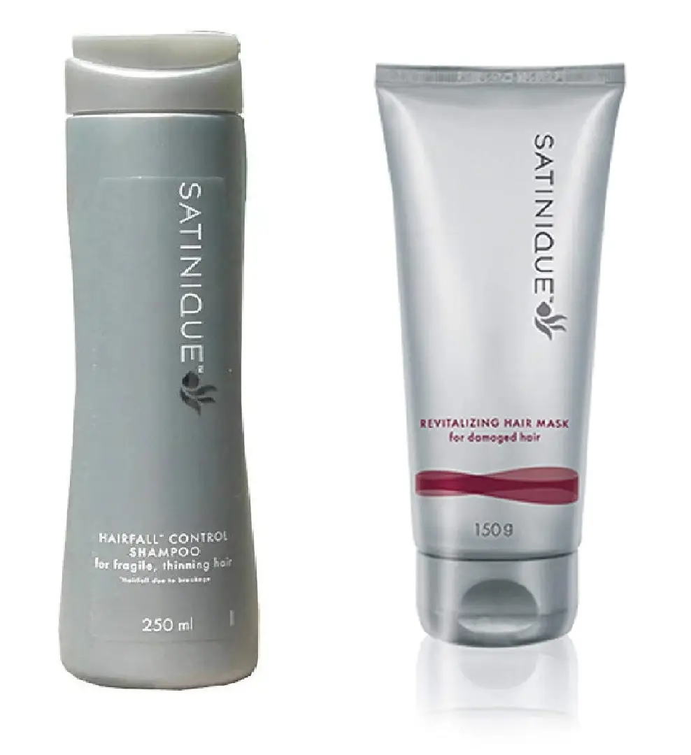 Amway Satinique Hair Fall Control Shampoo 250ml with Revitalizing Hair Mask 150g Combo of 2 Items