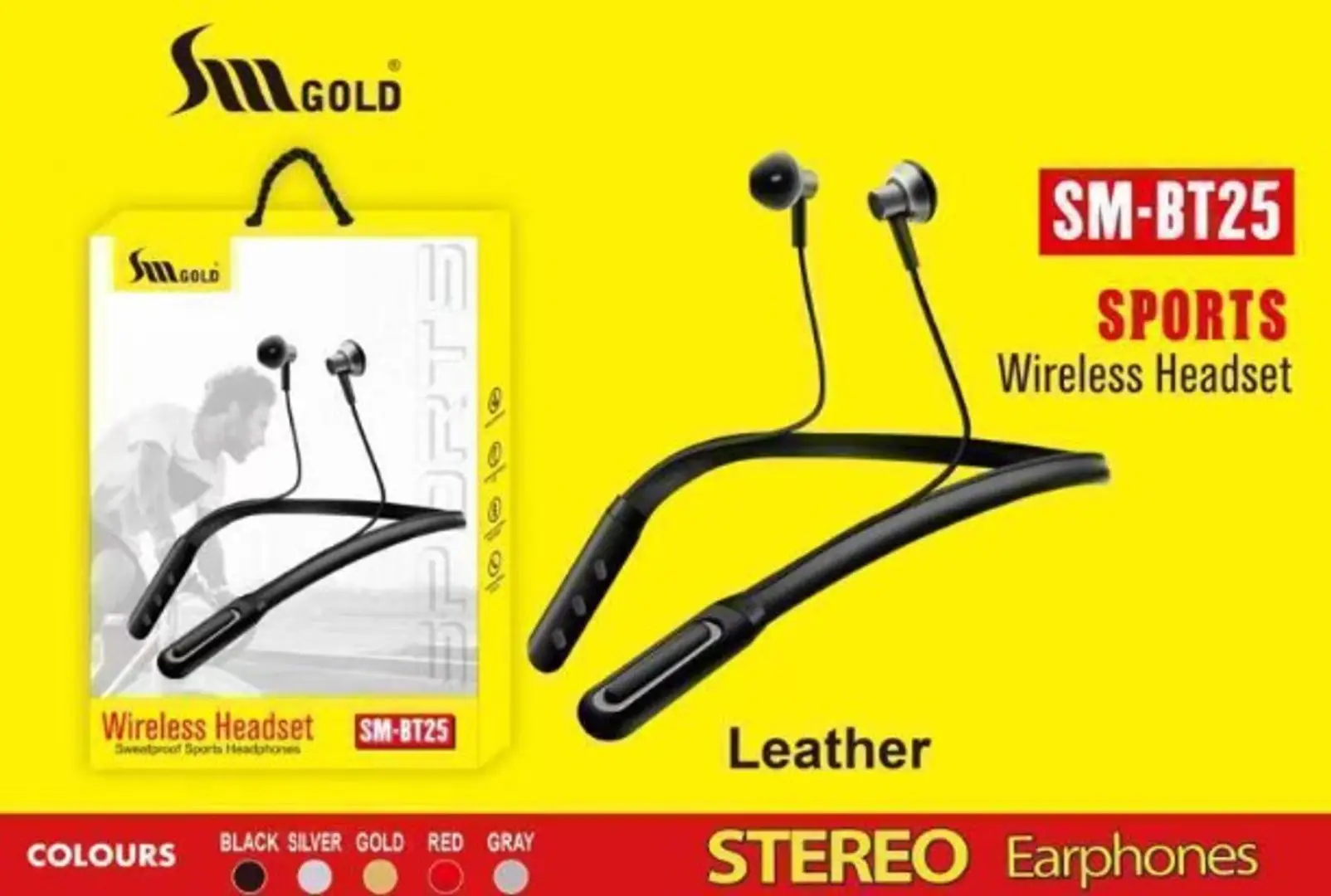 sm gold wireless earphones