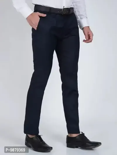 Classic Polycotton Solid Formal Trousers for Men