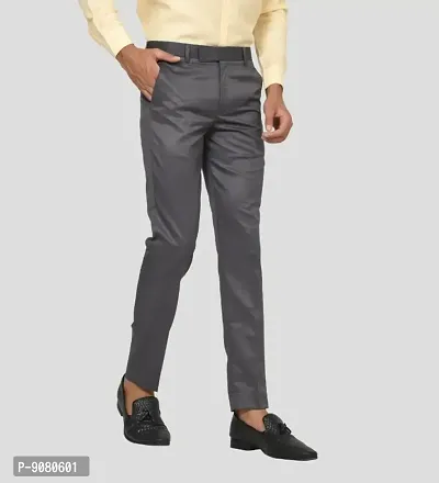 Classic Polycotton Solid Formal Trousers for Men