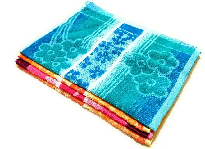 Soft Cotton Multicoloured Hand Towels And Face Towels set Of 4