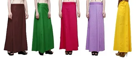 Trendy Womens Cotton Solid Petticoat (Pack Of 5)