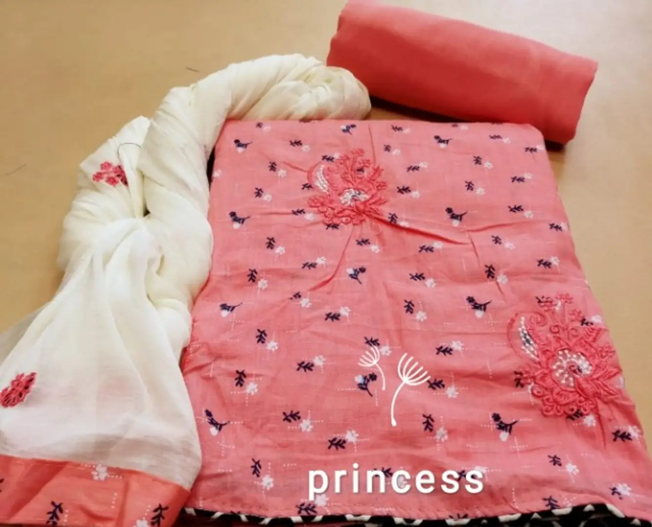 pure cotton embroidered dress material