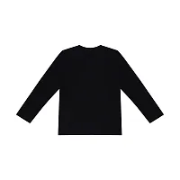 Fabulous Black Cotton Solid Round Neck Tees For Boys-thumb1
