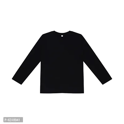Fabulous Black Cotton Solid Round Neck Tees For Boys-thumb0