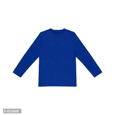 Fabulous Blue Cotton Solid Round Neck Tees For Boys