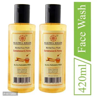 Maurya Khadi Sandalwood & Honey Face Wash, SLS Paraben Free, 210ml Pack of 1-thumb0