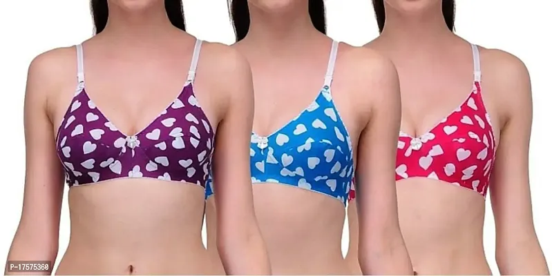 Dailywear Printed Hoisery Cotton Everyday Bra For Womens And Girls