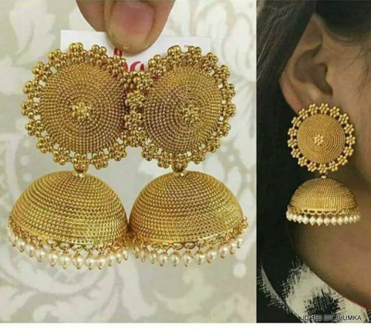 gold jhumka big size