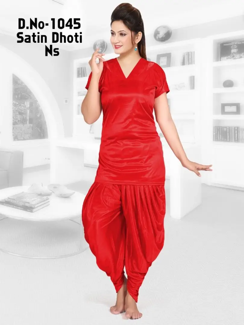 Buy Cotovia Top and Dhoti Style Night Suit, Floral Print Nightdress, Night  Gown for Women and Girls(Medium) Maroon - Lowest price in India| GlowRoad