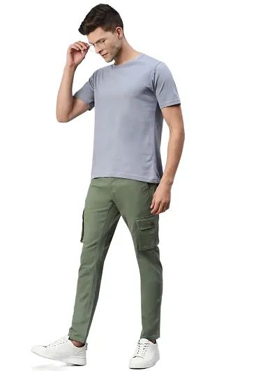 Buy Hubberholme Men Navy Blue Slim Fit Solid Cargo Joggers - Trousers for  Men 9566295 | Myntra
