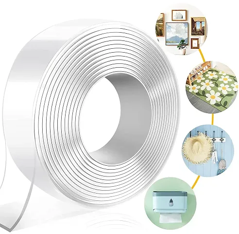 Double Sided Tape,3 Meter Self Adhesive Tape,Multipurpose Removable Traceless Mounting Adhesive Tape for Walls,Washable Reusable Strong Sticky Strips Grip Tape