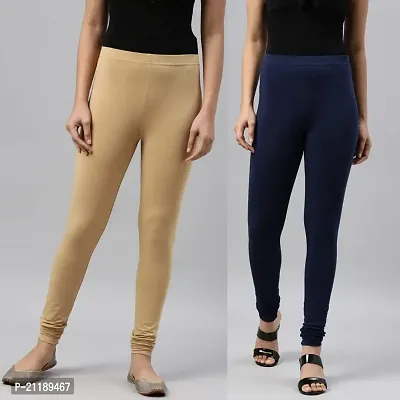 Buy PINKSHELL Combo Churidar Leggings for Women Cotton Lycra Leggings  Leggings Churidar Solid Slim fit Pajami Ethnic Lower Occasional Leggings  (3XL, Beige/Navy) Online In India At Discounted Prices