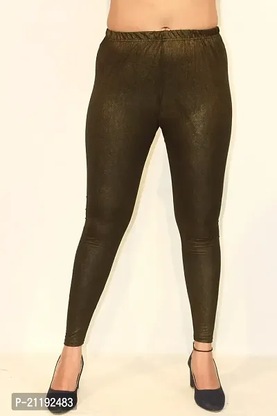Lynley Women's Liquid Wet Look Shiny Metallic Stretch Leggings (Large, Gold)  at Amazon Women's Clothing store