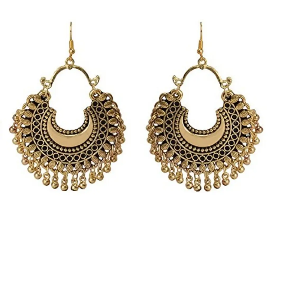 Gold oxidized earrings cheap