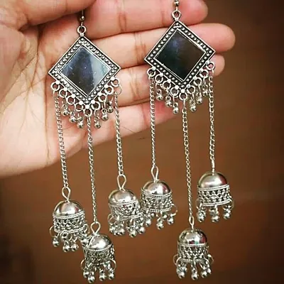 Buy Oxidized Black Metal Jhumka/afgani Jhmka/gift for Her/long Oxidized  Indian Jhumka/jhumka Style Trending Jhumka/jhumka Earrings Online in India  - Etsy