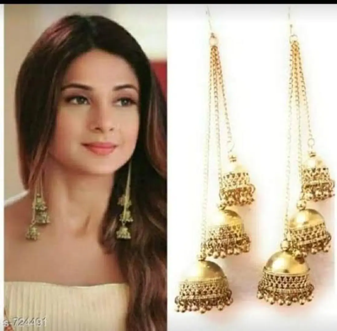 Long hot sale kashmiri earrings