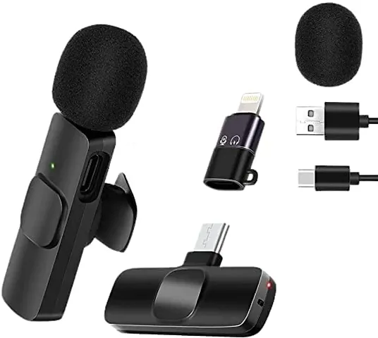 VIGIL Wireless Microphone for Youtubers, Amplifier with Charging Case, Compatible for Type-C Android & iPhone,Laptop with Rechargeable Battery for Laptop, Phone for livestreaming and Video