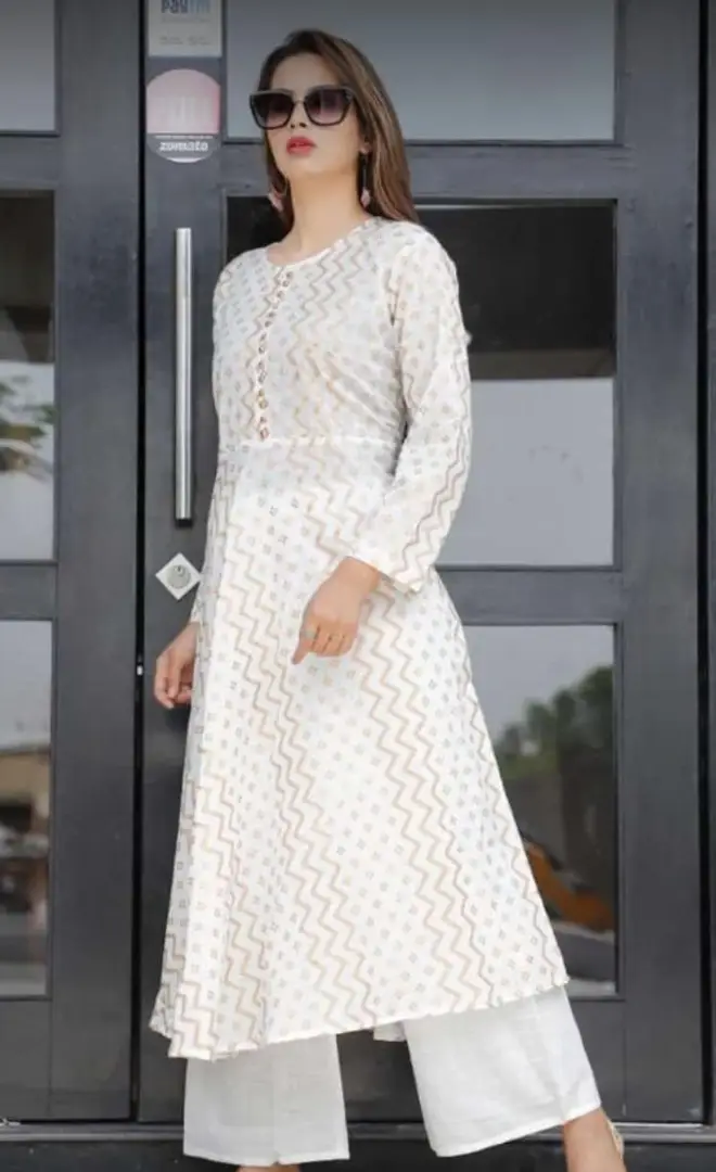 Indian Festival Wear Women Straight Printed White Kurti Palazzo Dupatta  Dress | eBay