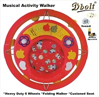Dbolt Musical Baby Activity Foldable Baby Walker for Kids with Music and Light Age 6 Month+ [Apple Round Plastic]-thumb1