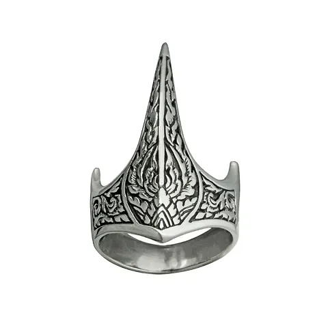 Punk Retro Style engrave floral designs Eagle Mouth Stainless Steel Ring