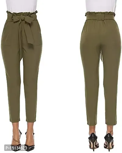 Buy online Khakhi Brown Ladies Trousers With Bow On The Side from bottom  wear for Women by Rider Republic for ₹989 at 45% off | 2024 Limeroad.com