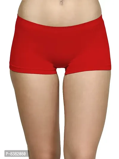 GLAMORAS Women Nylon Spandex Seamless Boyshort Panties, Free Size, Pack of  4, Red, Black, Beige, Pink