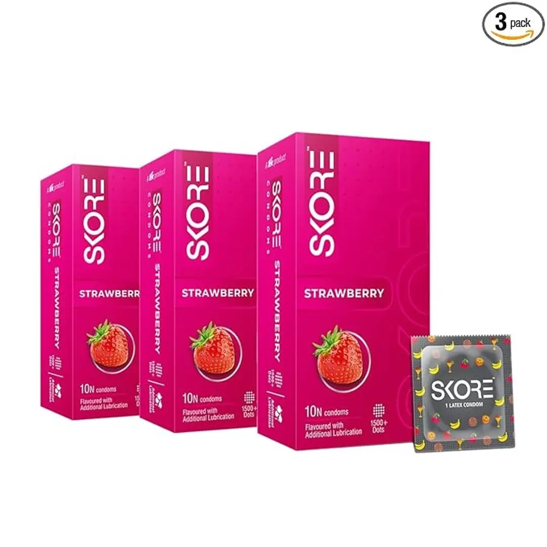 Buy Skore Strawberry Flavored Condom | Strawberry Flavored Condoms