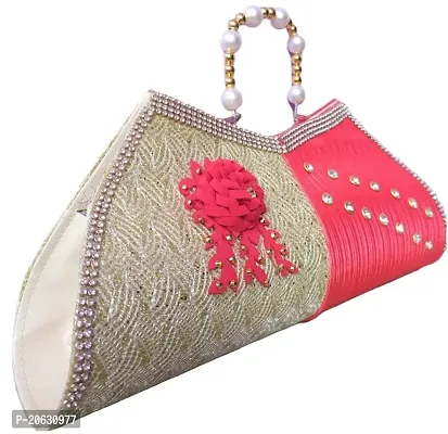 Red Brocade Stone & Ghungroo Embellished Traditional Hand Bag | EST-RSN-86  | Cilory.com