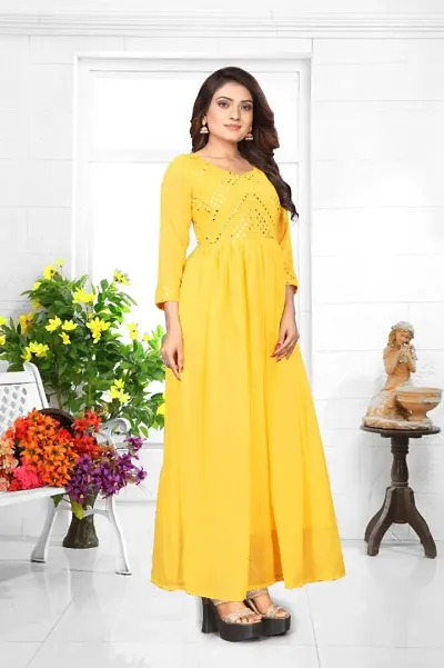 Fancy Georgette Solid Kurti