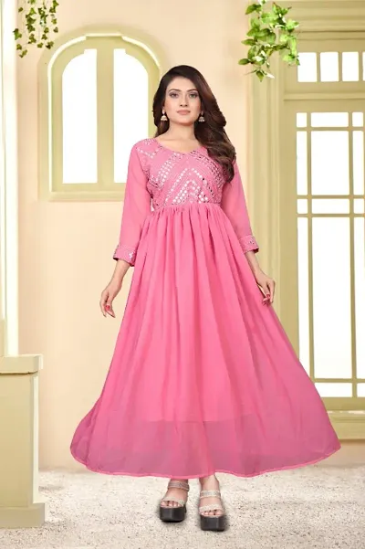 Fancy Georgette Solid Kurti