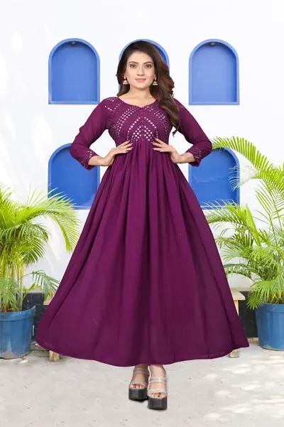 Fancy Georgette Solid Kurti