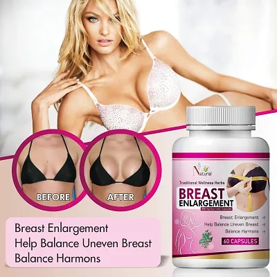 Natural Breast Enlargement Herbal Capsules For Helps In Toning & Strengthening Breast Muscles (500 Mg) (60 No)