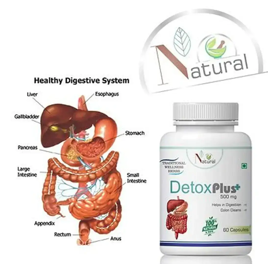 Natural Detox Plus Herbal Capsules For Helps In Digestion & Colon Clean 100% Ayurvedic