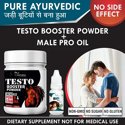 Testo Booster Powder Or Male Pro Oil Herbal For Boost Your Sexual Stamina (100gm+15ml) 100% Ayurvedic
