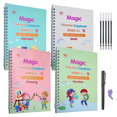 POPMISOLER 4 Pack Magic Practice Copybook for Kids, Reusable Magical  Tracing Book for Handwriting Letter Writing Book Set, Age 2-8 Calligraphy  Simple