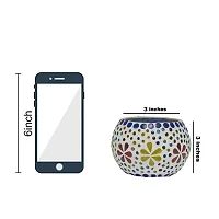 Go Hooked T-Light Mosaic Candle Holder for Home Decoration Mosaic Glass, for Bedroom, Office, Living Room, Dining Table, Festive Lights Decoration (Pack of 4)-thumb2
