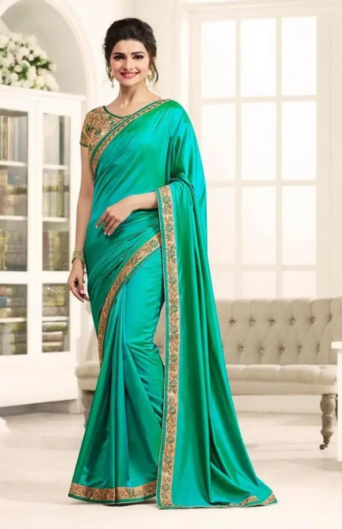 Chickpet sarees - CS17582 Blue Paper Silk Saree With jari Work On Saree &  Gota Patti Border with Designer Work Blouse Rs. 2250 Rs. 1650 ( 26.67% Off  ) Click here to