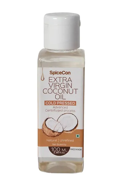 SpiceCon EXTRA VIRGIN COCONUT OIL | Cold Pressed | 100% Pure  Natural Coconut Oil | No Gluten | No Artificial Colors  Flavors (100 ML)