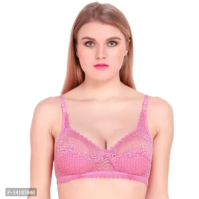 Buy Mokita Women's Comforable Non-Padded Non-Wired Net Bra 28 Size Bra for  Women Girls Pink Purple Black Online In India At Discounted Prices
