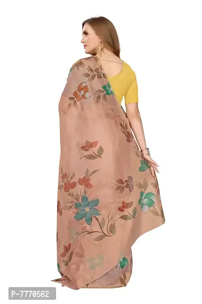 Organza Fashionable Saree Semi-Stitched Blouse