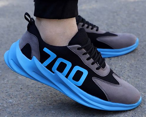 Blue mesh sports top shoes